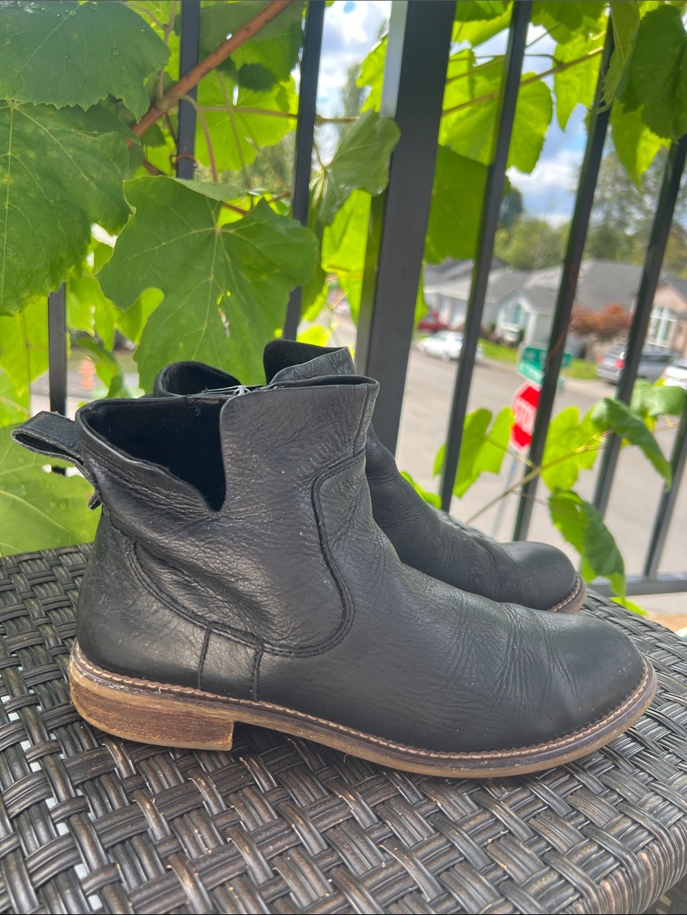 Franco Sarto Black Leather Hoda Ankle Boots